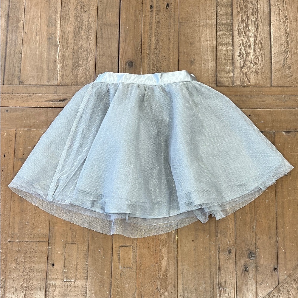 Janie and Jack Silver shimmer tulle twirl skirt 18-24. Months holiday